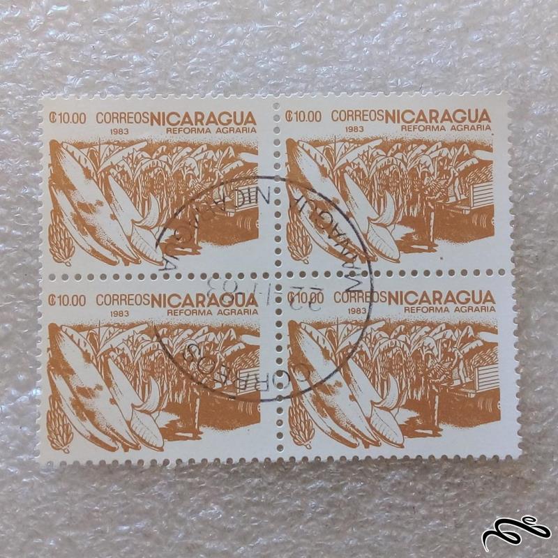 بلوک تمبر نیکاراگوئه 1983 اصلاحات ارضی کشت موز م گ (27)