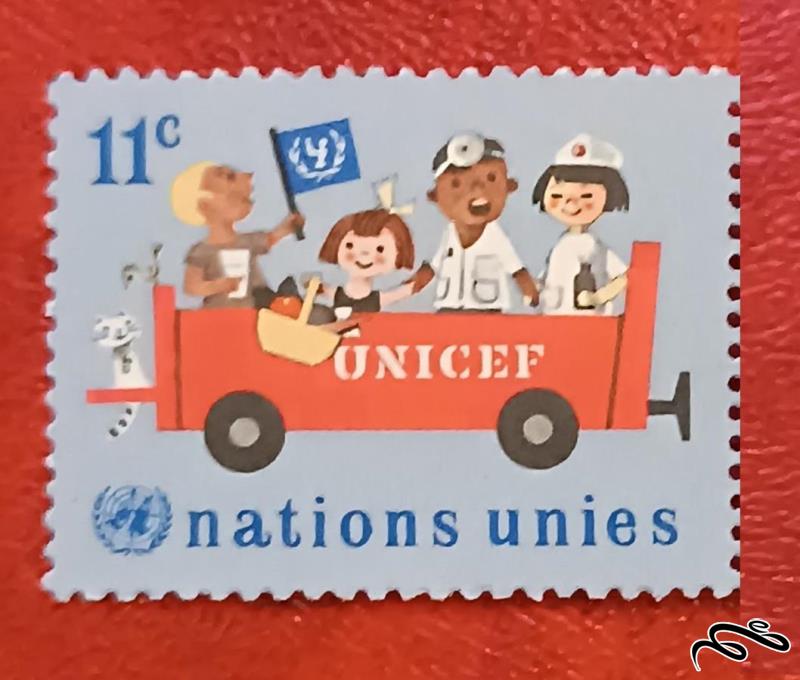تمبر زیبای باارزش قدیمی 1966 سازمان ملل . یونیسف (92)2+