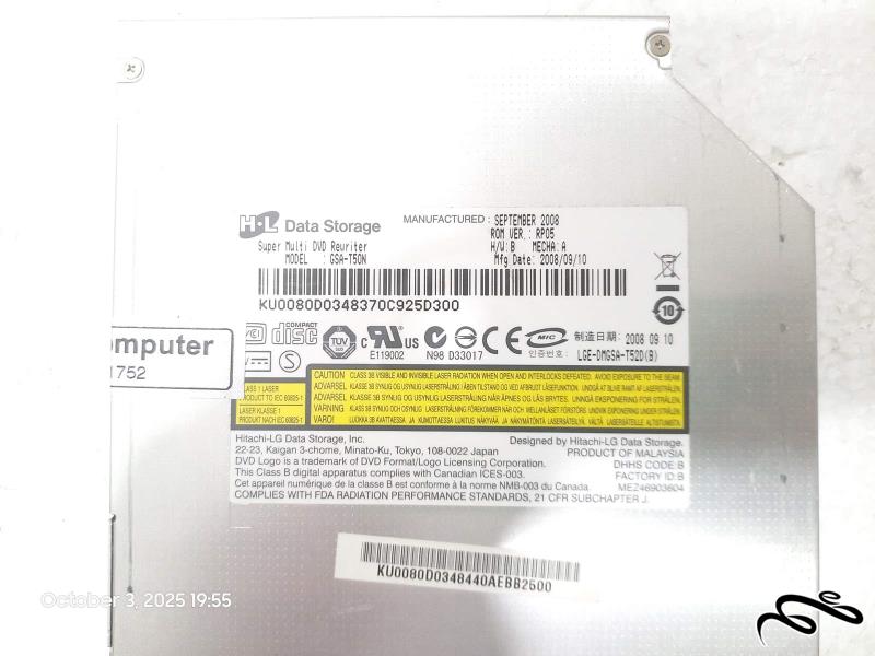 رایتر GT50N پورت ساتا لپ تاپ 12/5mm باپانل کد1752