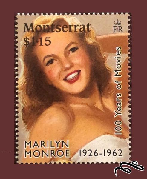 تمبر زیبای باارزش مونتسرات . مرلین مونرو هنرپیشه افسانه ای هالیود (۹۴)۵