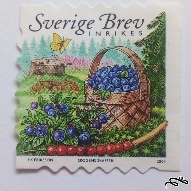 تمبر باارزش BREV سوئد 2004 بدون مبلغ و 1 طرف بیدندانه.میوه.باطله (93)5