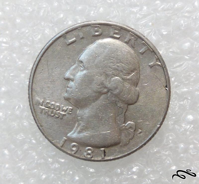 سکه ارزشمند و زیبای کوارتر دلار ۱۹۸۱ امریکا (۳)۳۱۵