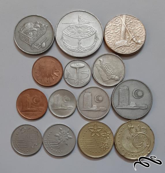 مجموعه 14 عددی سکه های مالزی