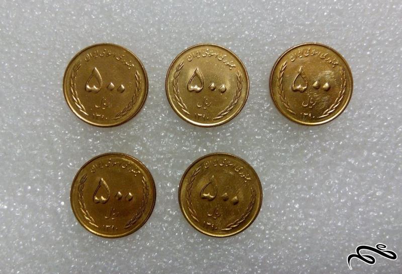 5 سکه زیبای 1390 جمهوری خرمشهر کیفیت عالی در حد نو (0)37/2