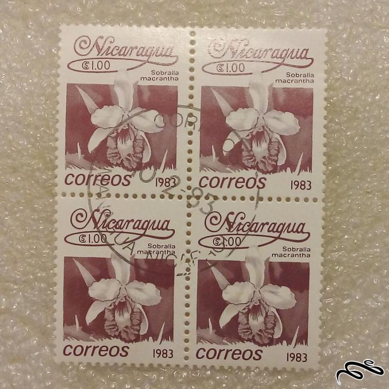 بلوک تمبر باارزش قدیمی ۱۹۸۳ نیکاراگوئه . گل. باطله (۰۰۴)