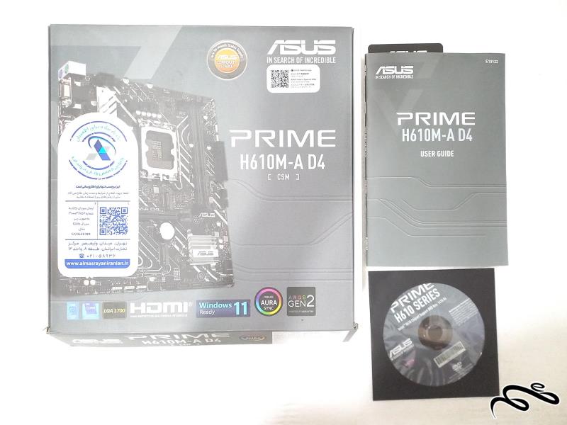 کارتن و دفترچه و دیسک Asus Prime H610M-A D4 CSM