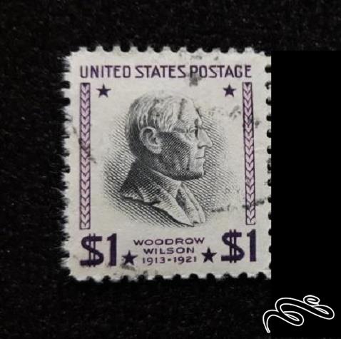 تمبر زیبای کلاسیک قدیمی ۱ سنت ۱۹۲۴ امریکا . ویلسون (۹۴)۶