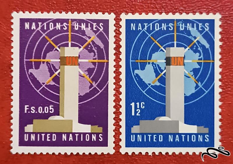 2 تمبر باارزش قدیمی سازمان ملل . قایقرانی (93)8
