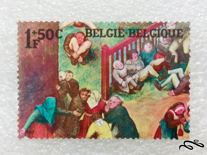 تمبر یادگاری 1967 تابلویی بلژیک بازیهای قدیمی (98)7+F