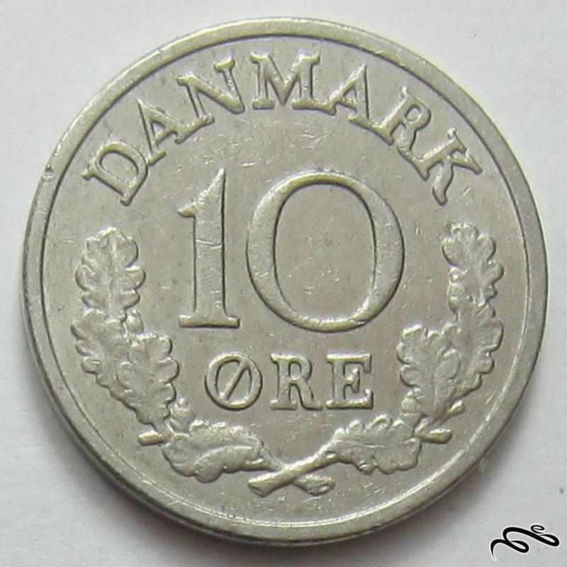 💰 سکه قدیمی 10 اوره دانمارک 🔷 ( 1969 میلادی )