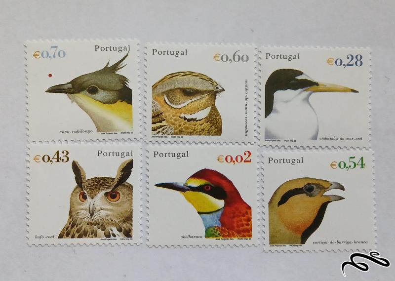 پرتغال ۲۰۰۲ ارزش اسمی تمبرها (یورو) سری پرندگان پرتغال