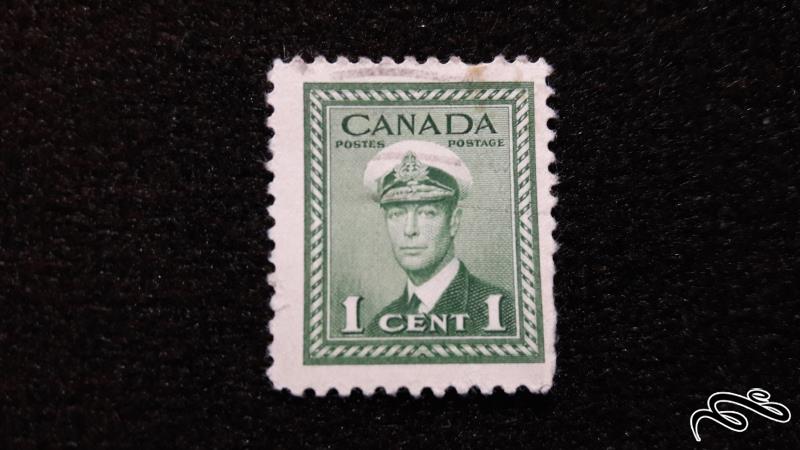 تمبر خارجی قدیمی و کلاسیک مستعمره کانادا انگلیس جرج ششم