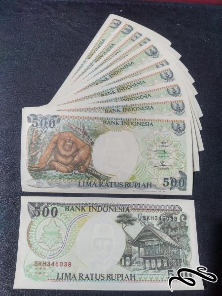 10 برگ 500 روپیه اندونزی 1992 بانکی و بسیار زیبا ویژه همکار  