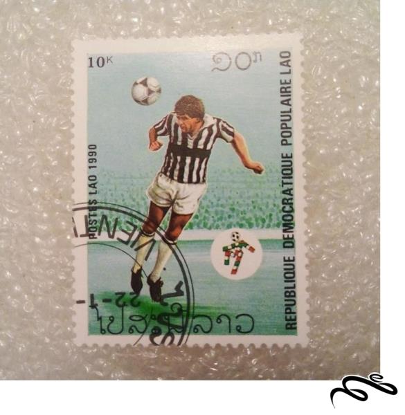 تمبر زیبای ۱۹۹۰ پوپولار / لائوس . فوتبال (۹۳)۰